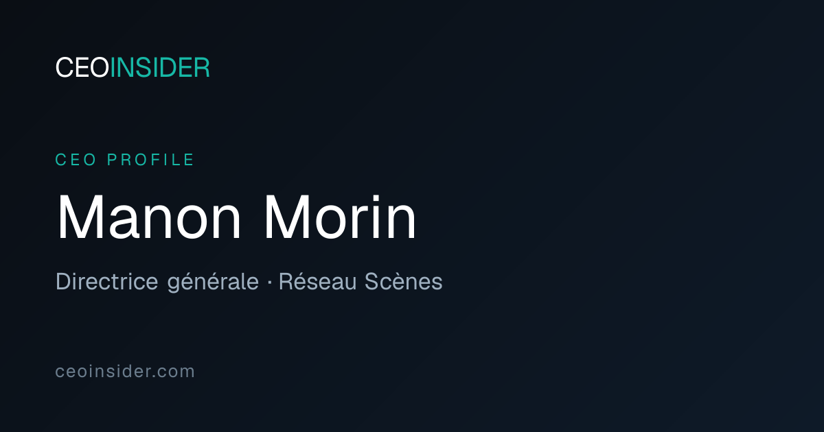 Manon Morin — Directrice générale, Réseau Scènes · CEOInsider